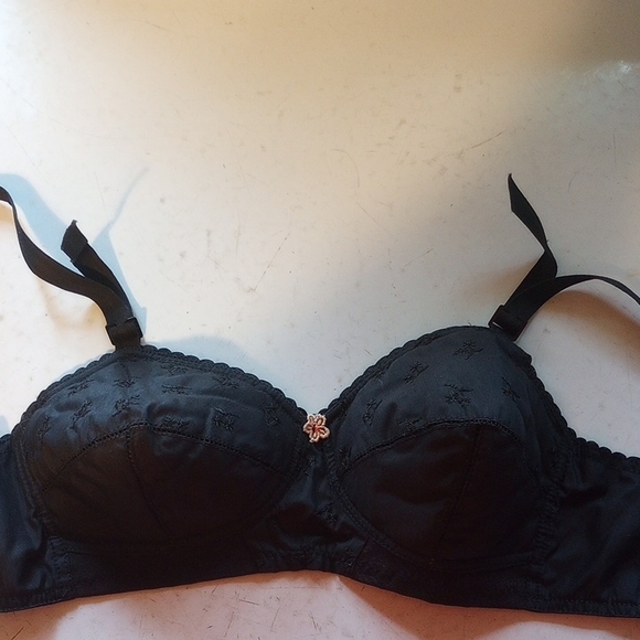 Exquisite Form Other - Exquisite Form #3253, Black Floral Bra, Pink Flower, 34A Light on Light
